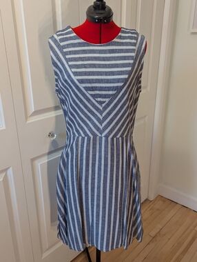 Sleeveless Striped Linen Dress